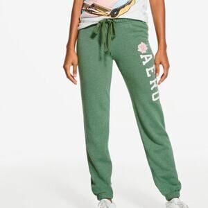 Aeropostale green Vertical Aero Floral Cinched Sweatpants joggers Y2K lounge